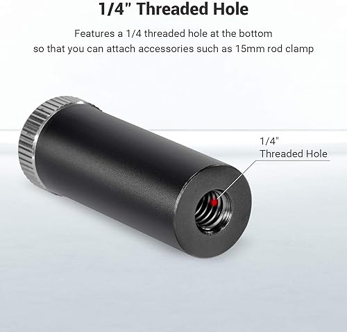 Miniatura 3 de SMALLRIG Micro varilla estándar de 0.591in de largo con rosca macho hembra de 14" para montaje de abrazadera - 915