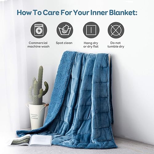 Miniatura 7 de Uttermara Manta con peso de forro polar Sherpa de 12 libras para niños y adultos, forro polar ultrasuave y sherpa unicolor, manta de felpa acogedora