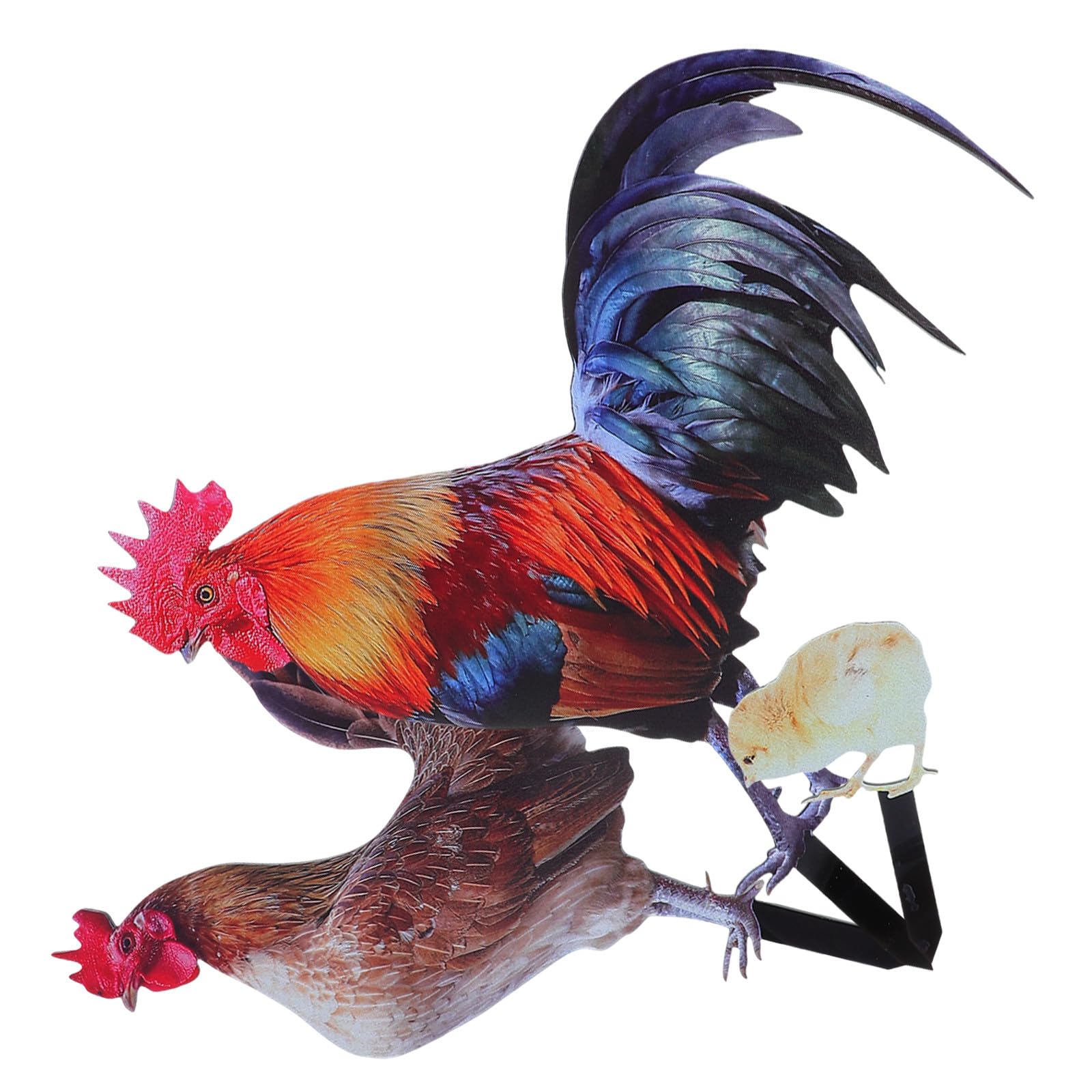 Poule coq poussin sur piquet robuste et durable pour cour