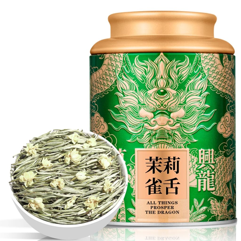 Tè Al Gelsomino Queshe | Tè Verde Pre-Qingming | Senza Additivi | Ricco Aroma Tè Cinese Puro in Foglie Sfuse 125g / 4,40oz