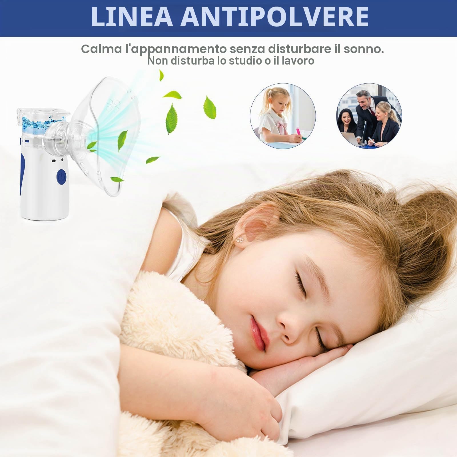 Aerosol Portatile Silenzioso, Aerosol Portatile per Bambini Adulti, Aerosol Ultrasuoni Silenzioso, Nebulizzatore Inalatore Silenzioso Portatile, Aerosol Ricaricabile per uso domestico e in viaggio