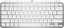 Teclado sem fio Logitech MX Keys Mini com Iluminação Inteligente, Conexão USB ou Bluetooth Easy-Switch para até 3 dispositivos e Bateria Recarregável - Cinza Claro