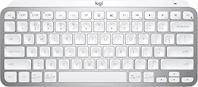 Teclado sem fio Logitech MX Keys Mini com Iluminação Inteligente, Conexão USB ou Bluetooth Easy-Switch para até 3 dispositivos e Bateria Recarregável - Cinza Claro
