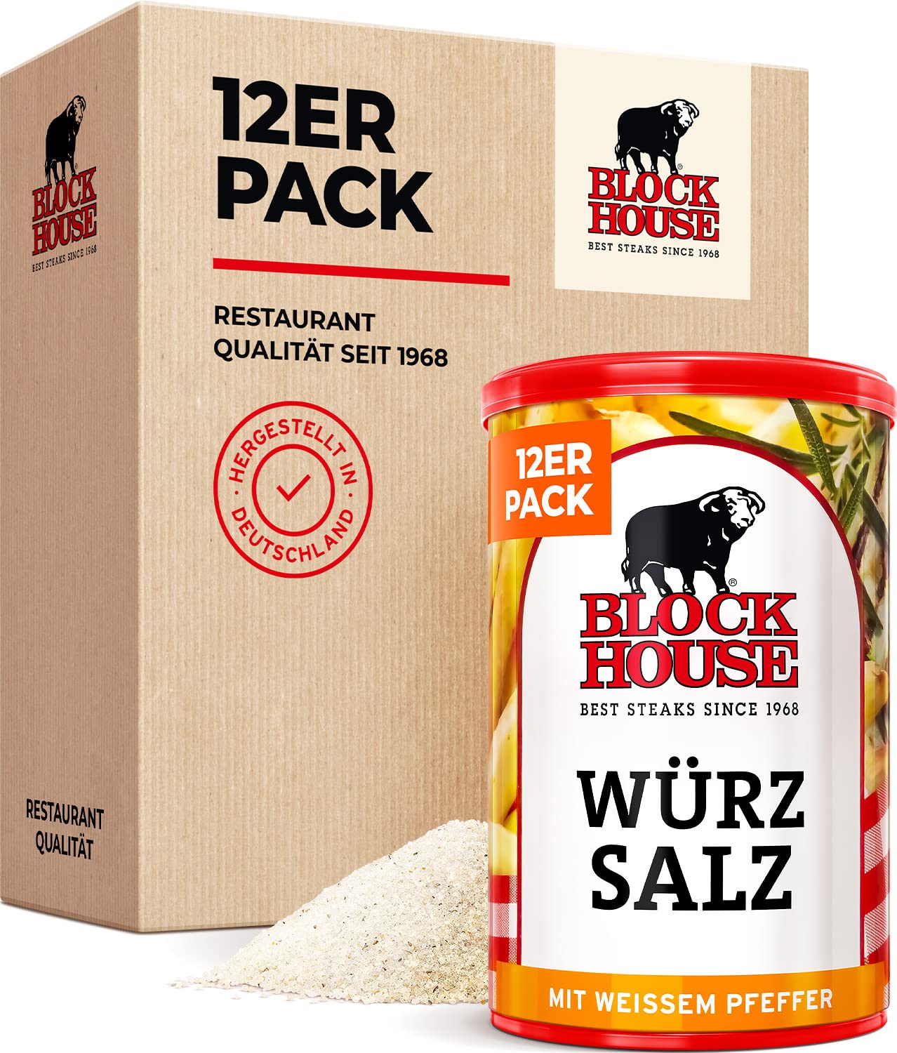 Block House Würzsalz, 12er Pack (12 x 500 g)