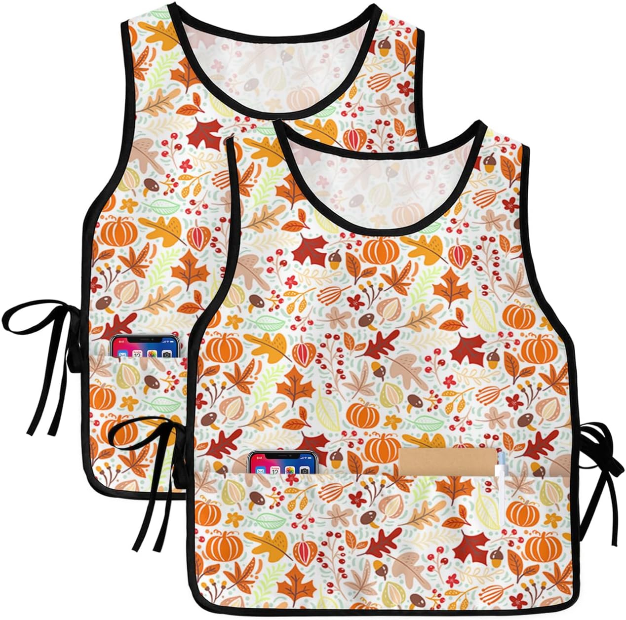 Double Love Red Blue White Cobbler Aprons with 2 Pockets for Women Men, America Independence Celebrate Day
