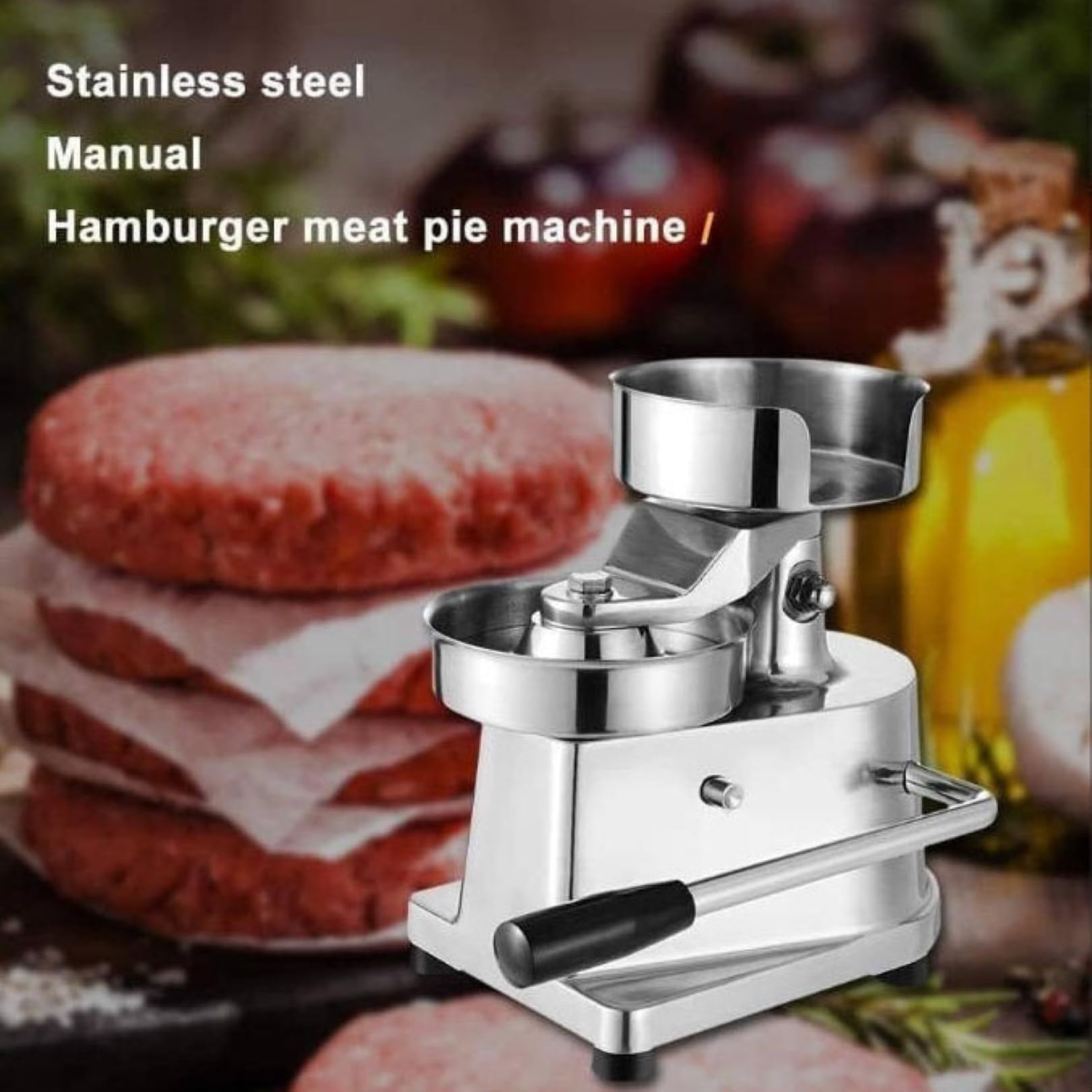 Robuster manueller Burger-Patty-Maker aus Edelstahl für gefüllte Burger, 12,7 cm, für Zuhause, Restaurant, Lebensmittelwagen