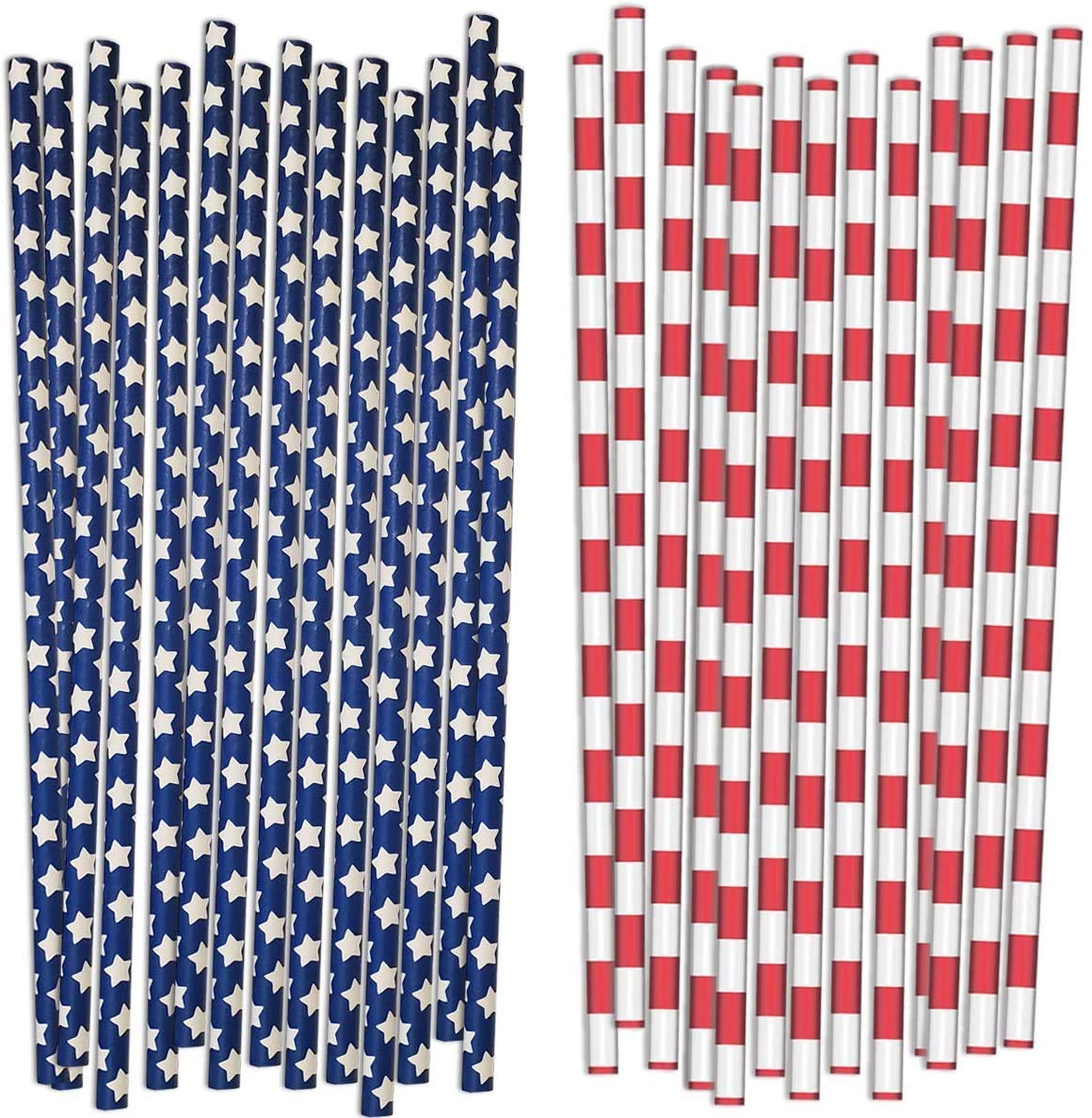 Buy Patriotic Straws 200 Count 100 Stars and 100 Stripes, American