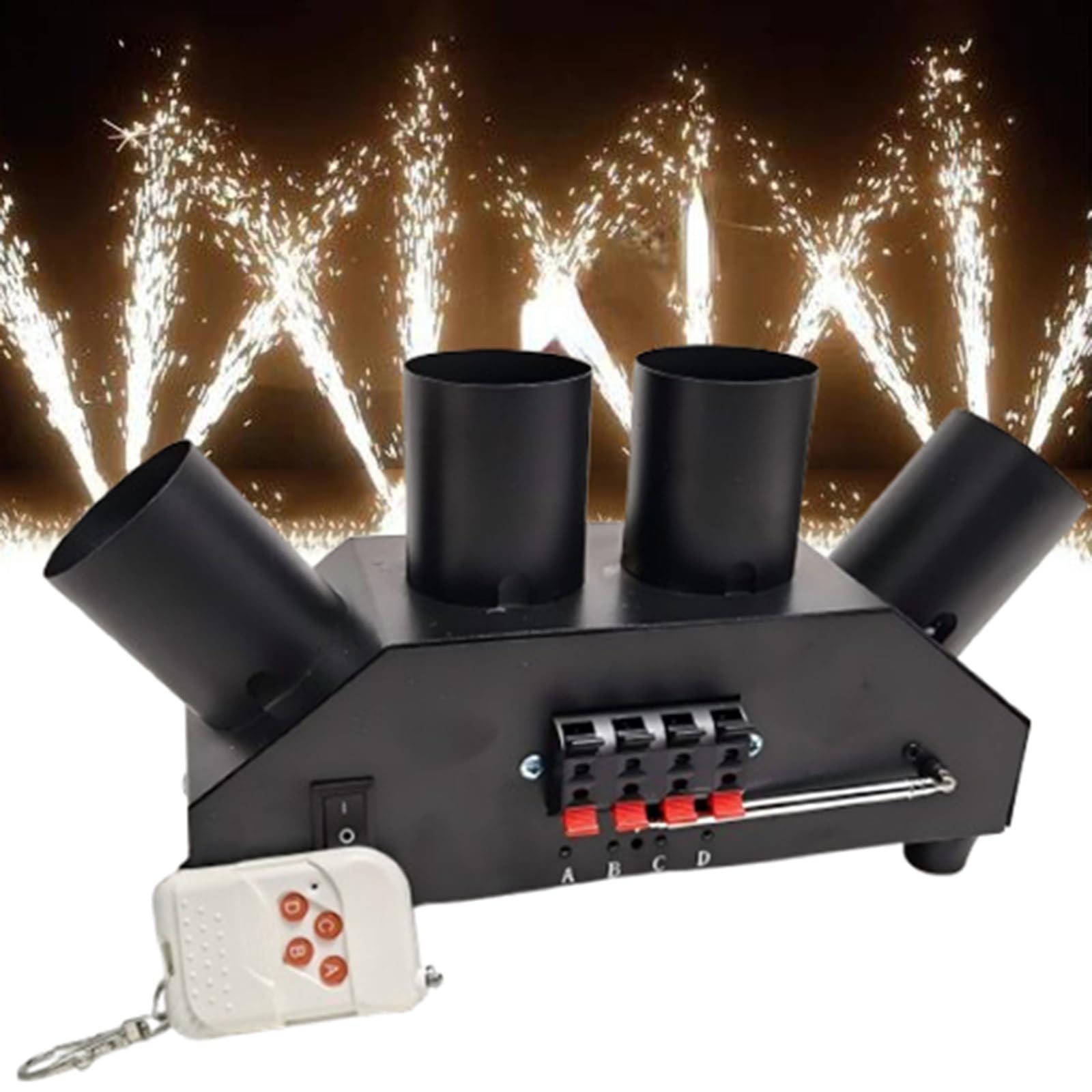 Lanciatore/regolatore di fuochi d'artificio a Freddo, Macchina a spruzzo Elettronica a Forma di ventaglio, Contiene 4 Pezzi, per spettacoli pirotecnici di Festival di Matrimoni