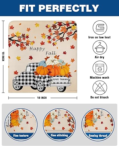 Miniatura 6 de Funda protectora para respaldo de silla de Acción de Gracias, calabaza y hoja de arce, fundas protectoras para silla de camión, fundas extraíbles