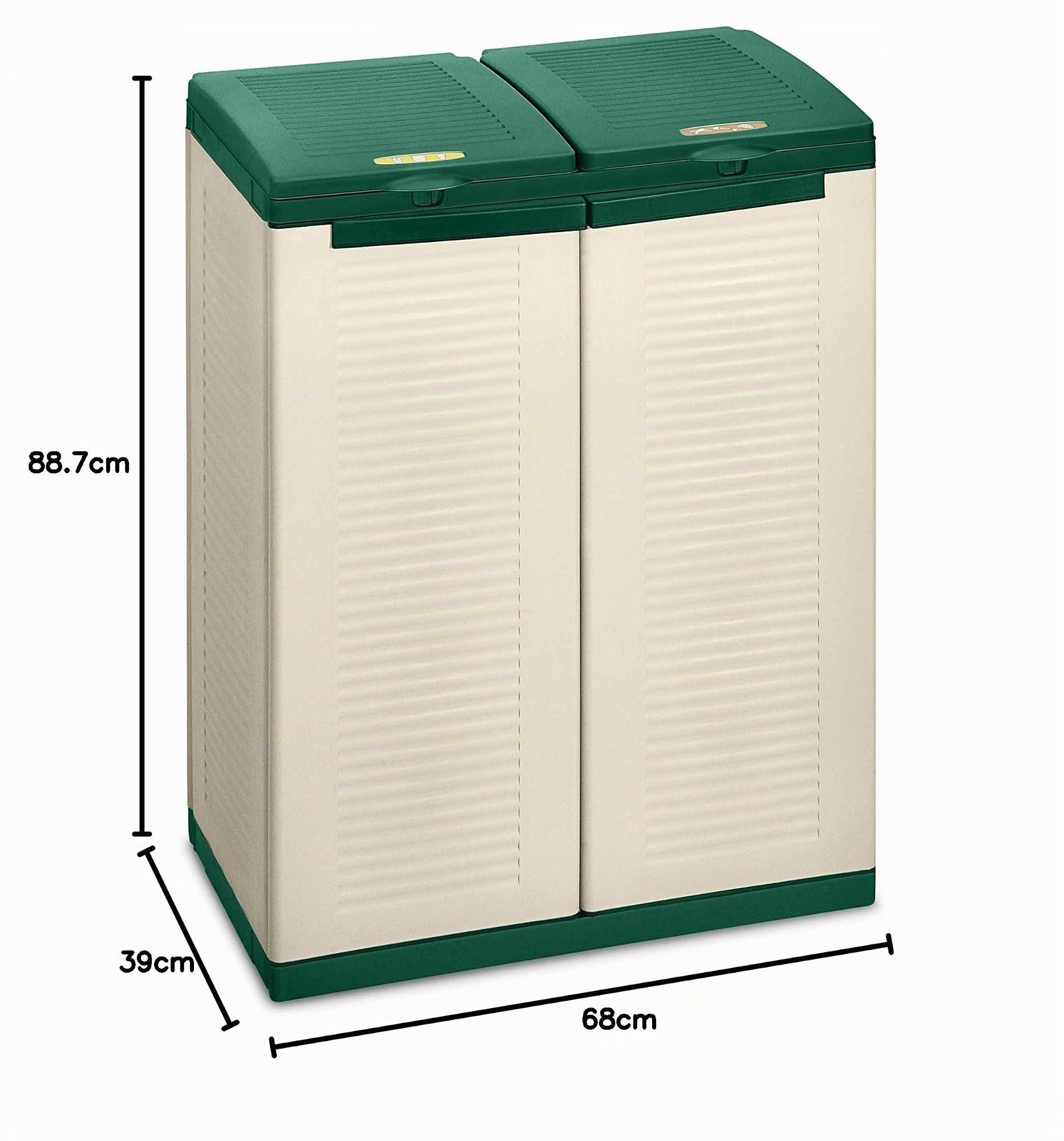 Terry, Ecocab 2, Armario Recogida Selectiva de Residuos, 2 Compartimentos. 68x39x88,7 cm