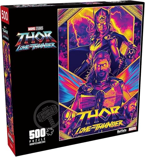 Buffalo Games - Marvel - Thor Love and Thunder - Rompecabezas de 500 piezas para adultos - Rompecabezas desafiante perfecto para noches de juego -