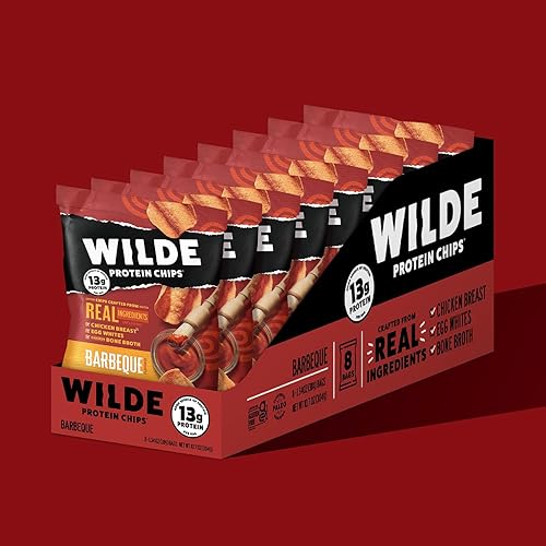 Miniatura 3 de WILDE - Chips de proteína para barbacoa, finos y crujientes, altos en proteínas, aptos para dieta cetogénica, hechos con ingredientes reales, bolsas