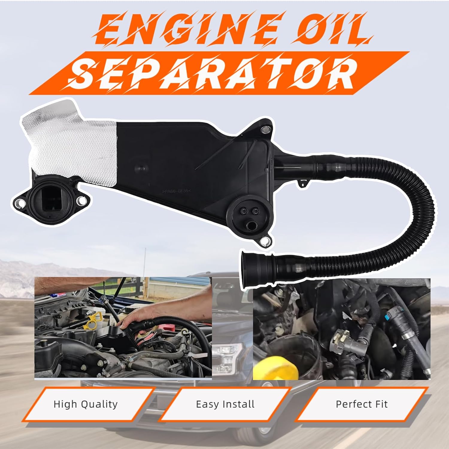 PC3Z-6A785-A Engine Oil Separator Assembly Compatible with 2023-2024 Ford F250 F350 F450 F550 Super Duty 6.7L V8 Powerstroke Diesel PCV CCV Vent Valve Engine Crankcase, Replace#PC3Z6A785A