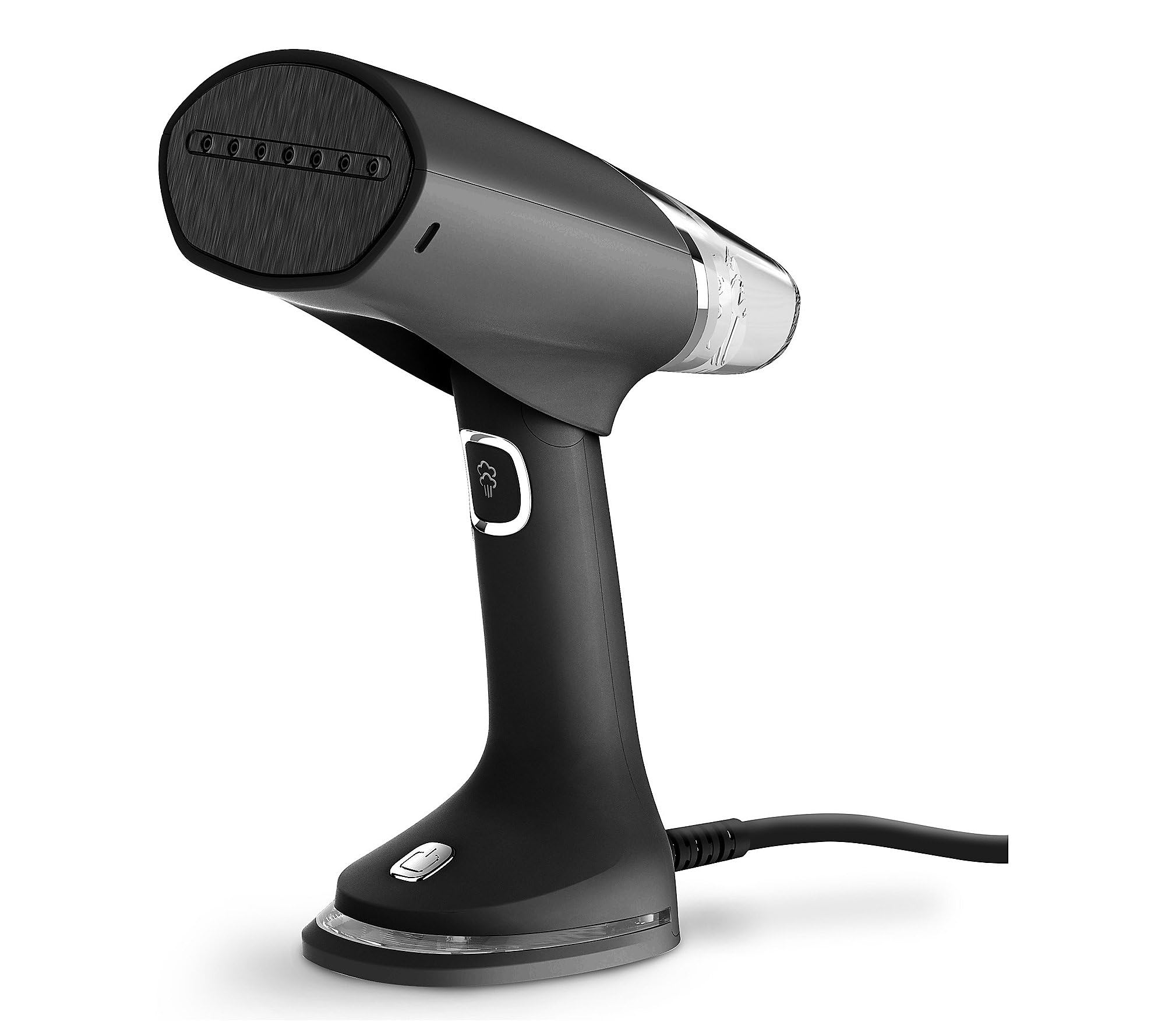 Vaporizador de mano plegable para ropa, 1100 vatios de vapor potente, doble voltaje (120-240), ideal para viajes en todo el mundo, viene con bolsa de viaje (negro)