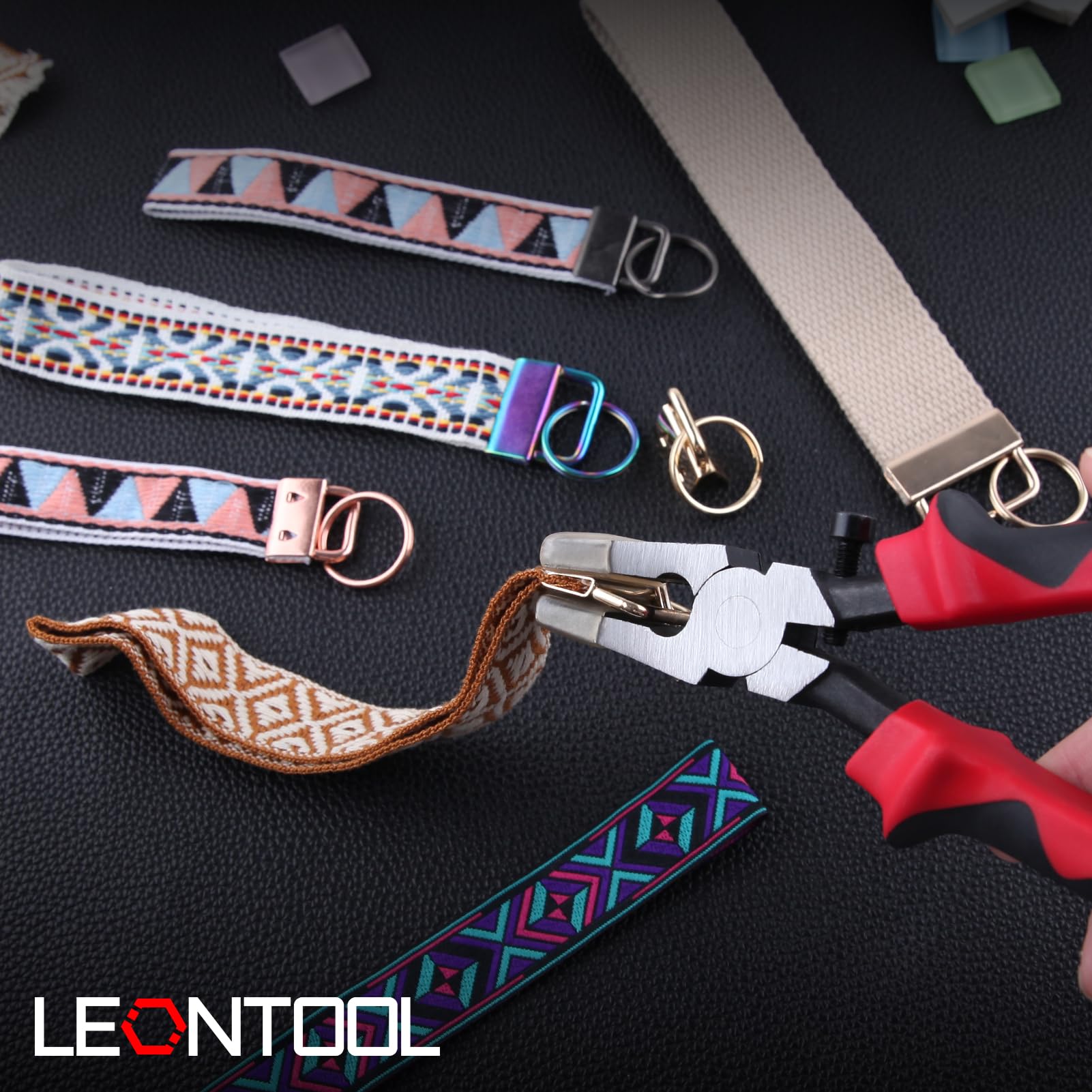 LEONTOOL Pince Brise-Verre 6 Pouces Avec Embouts Caoutchouc - Outil Vitrail Mosaïque Et Porte-Clés