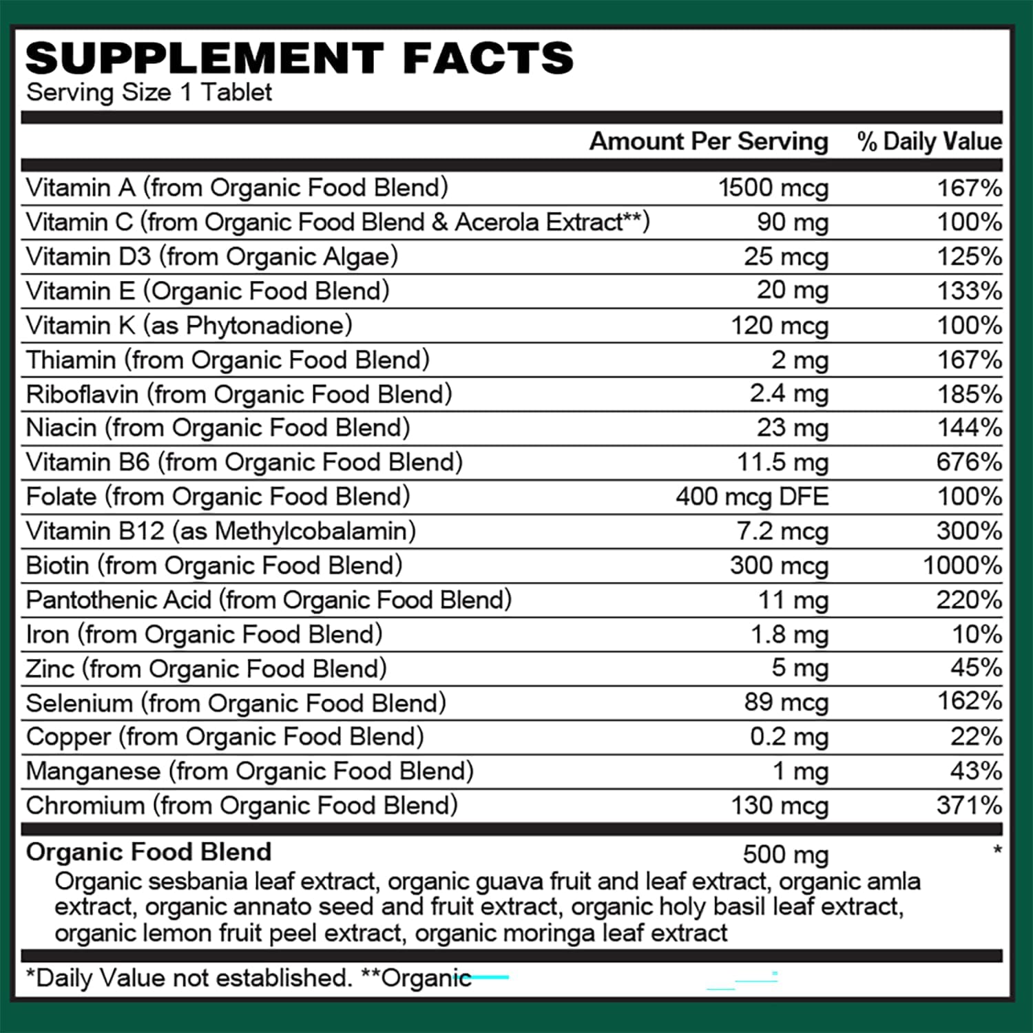 PlantFusion Organic Multivitamin for Men - One Daily Whole Food Blend Men's Multivitamin - Vegan, Non-GMO, Gluten Free & Dairy Free - 60 Tablets (2 Month Supply)