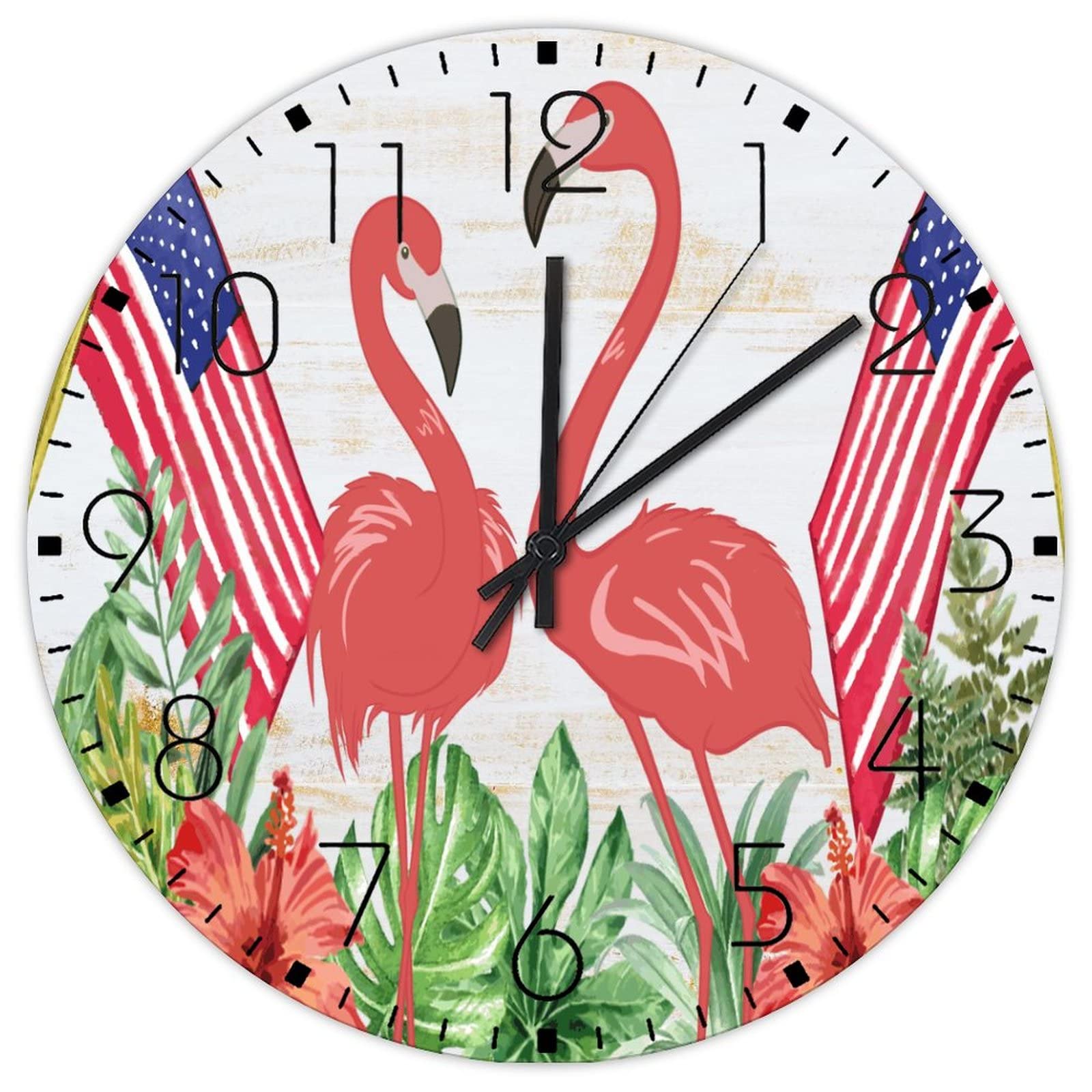 Horloge murale en bois aquarelle patriotique peinture huile