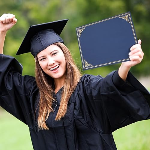 Miniatura 19 de Best Paper Greetings Paquete de 12 soportes para certificados, 8.5 x 11 pulgadas, negro con lámina dorada, soporte para diploma y marco de premios