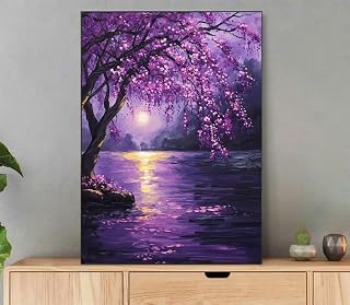 Landscape Paint by Numbers Kit for Adults, Paint by Numbers Lake, Oil Paintings Arts and Crafts for Adults Beginner with Brushes and Acrylic for Home Wall Decor, Gifts 20x28 in with Frame LmS-4198