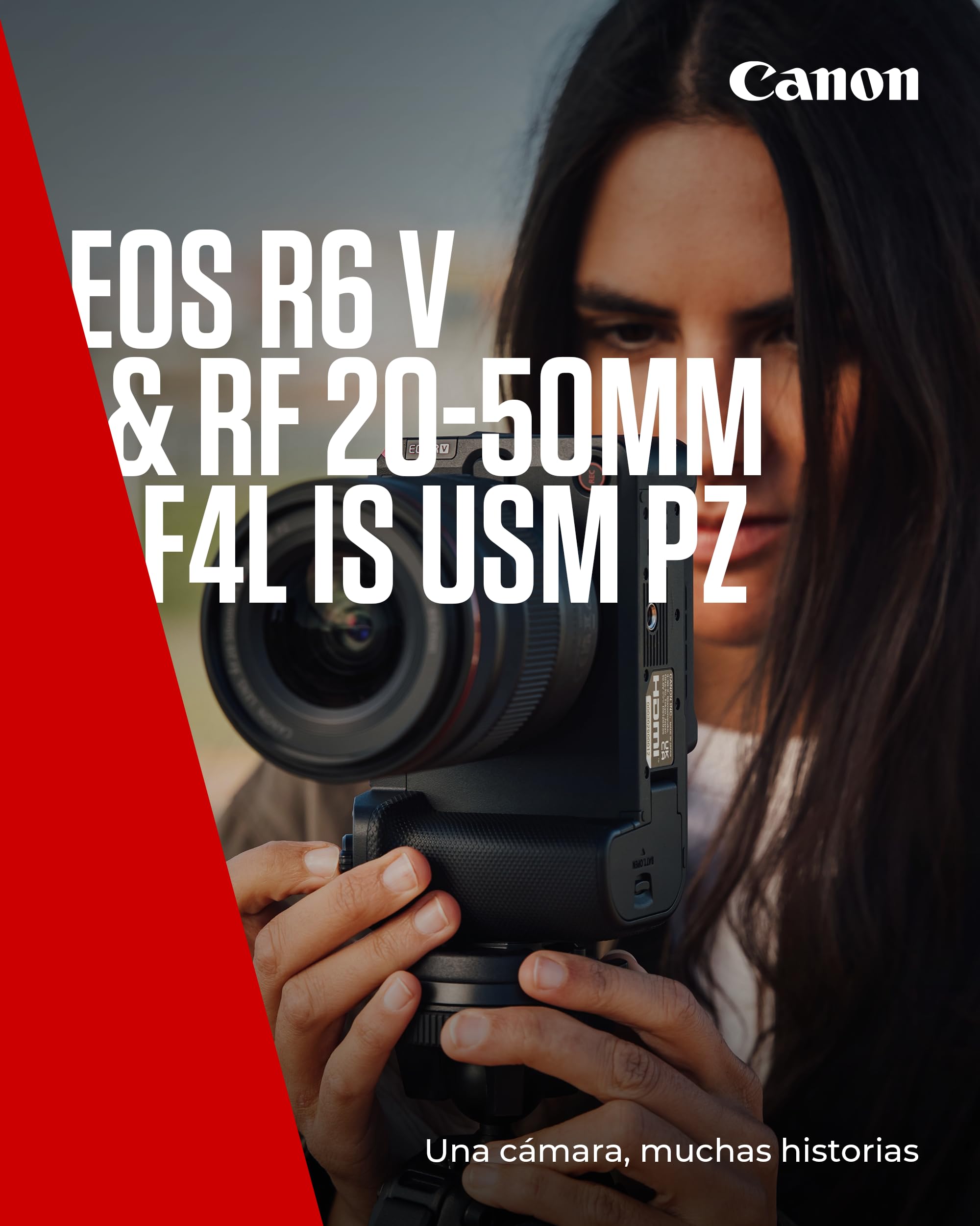 Canon EOS R6 V Cámara Mirrorless Full Frame + Objetivo RF 20-50mm F4L IS USM PZ | Kit Vlogging con Vídeo 7K Raw, Estabilización y Open Gate | Creadores, Youtube, Viajes