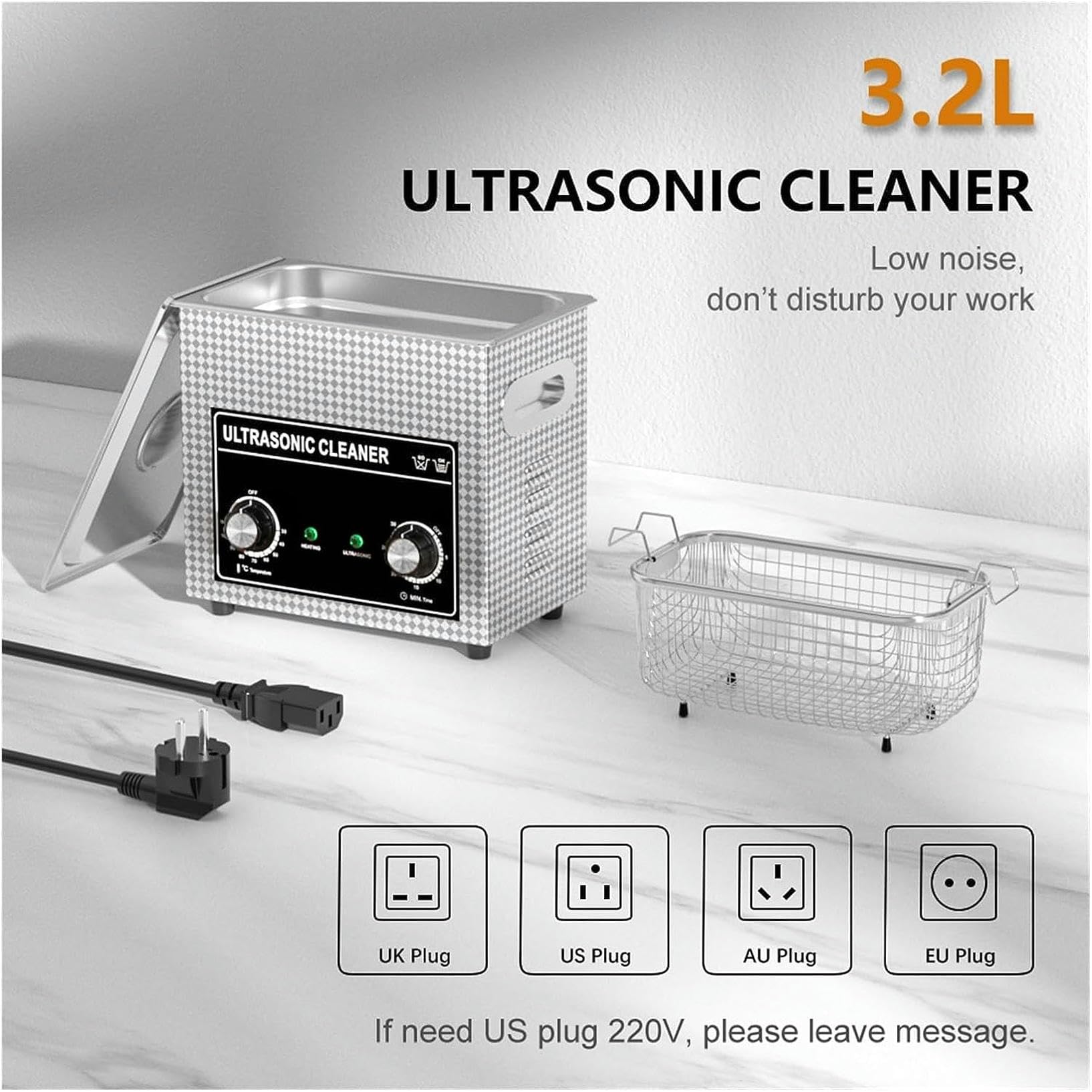 Pulitore ad ultrasuoni, Pulitore Ad Ultrasuoni 3L 120 W Plus 180 W Potenza Regolabile 2 ~ 3 Trasduttori Riscaldamento Ad Ultrasuoni Spedizione Gratuita Cestino Per PCB Stoviglie Protesi Gioielli Otton