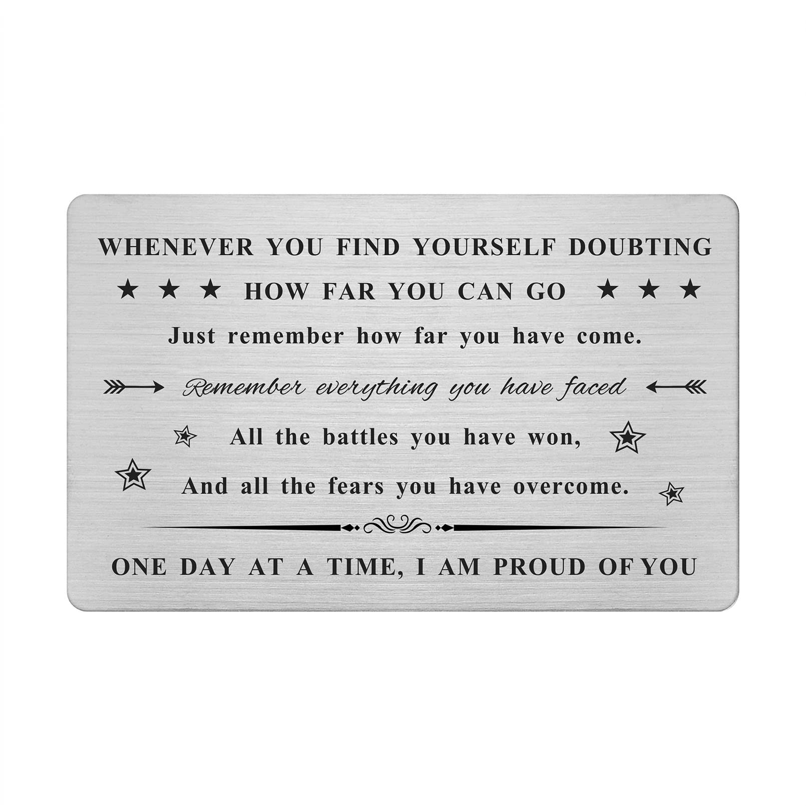Emideary Sober Gifts for Women Men - AA Recovery Sobriety Gift - One Day At A Time Sober Cards - Proud of You Sobriety Milestone Keepsake - AA Wallet Cards Inserts-image-3