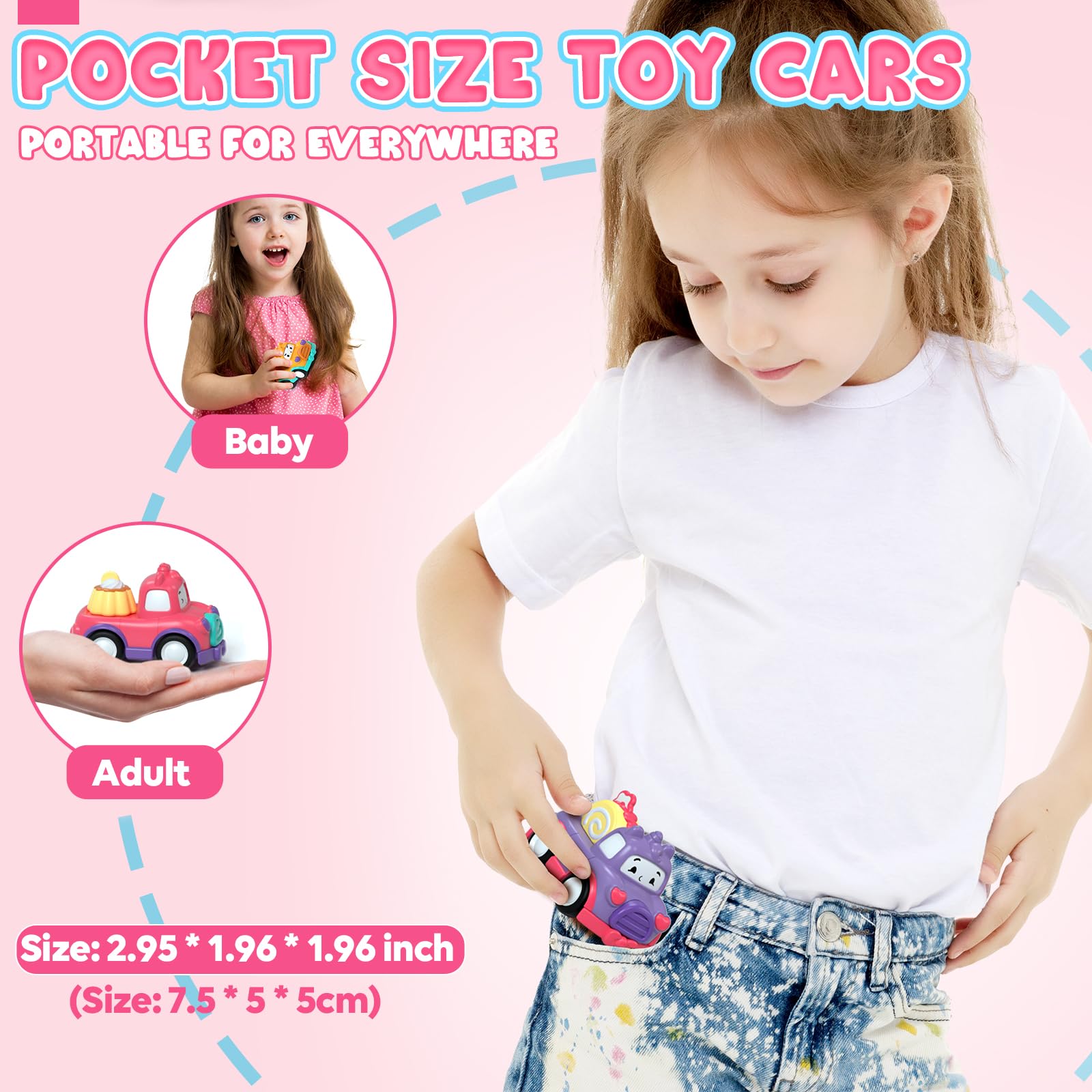 Lehoo Castle Toddler Toys for 1 Year Old Girls, Gifts for 1 Years Old Girl, Pull Back Cars Baby Toy 1 2 3 Year Old - Image 2