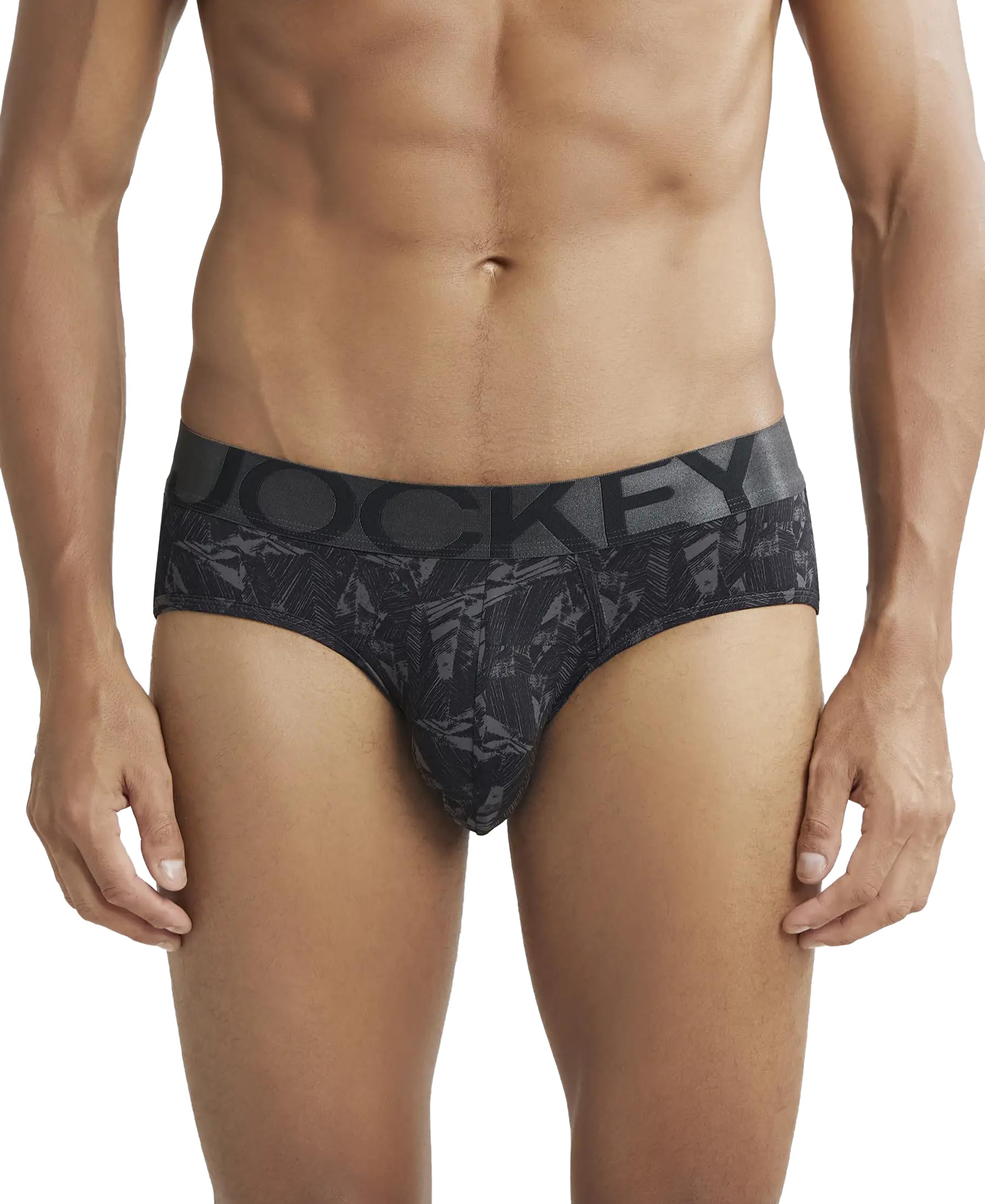 IC29 Men's Tactel Microfiber Elastane Stretch Printed Brief with Moisture Move Treatment (Prints May Vary)