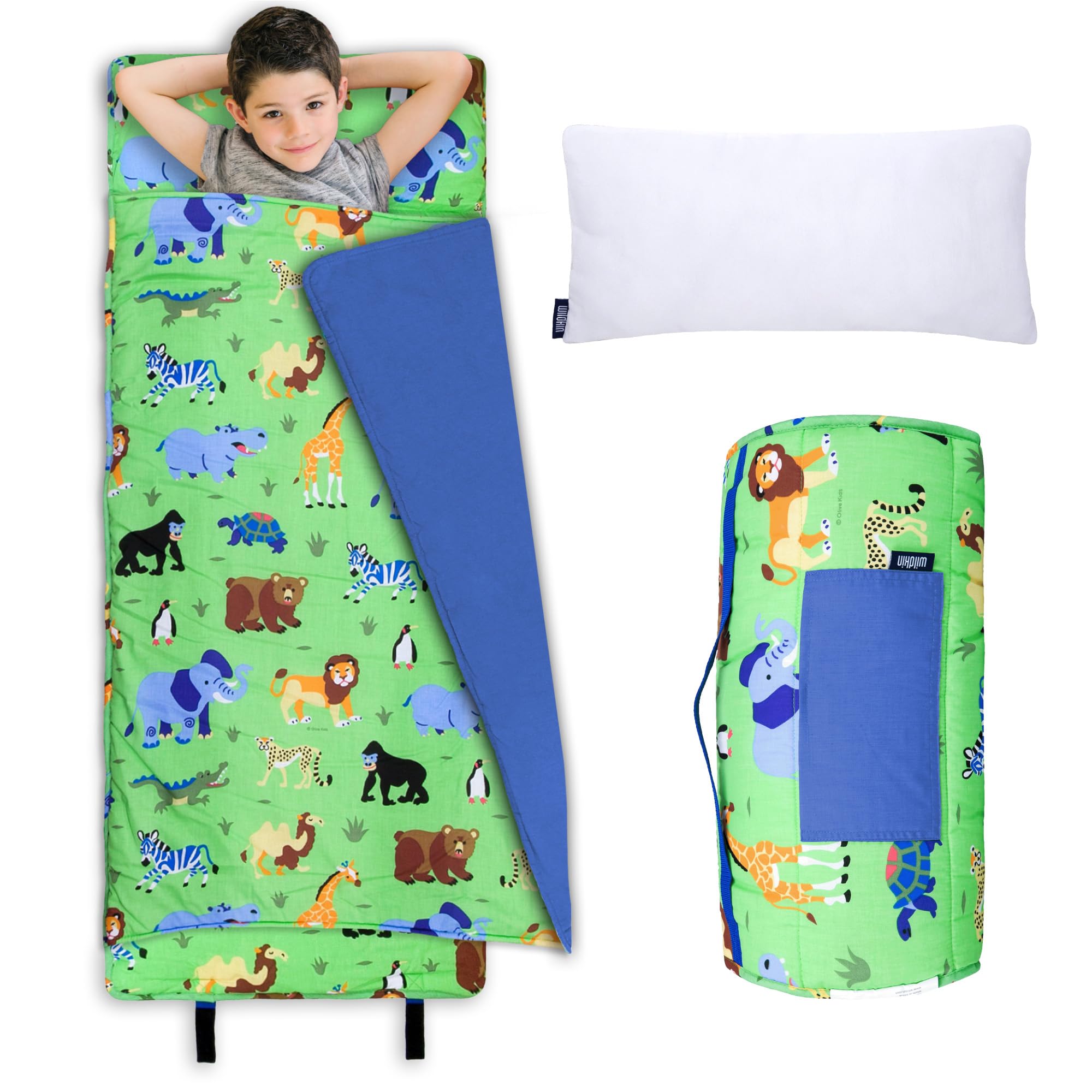 Wildkin Nap Mat with Pillow and Blanket, Preschool Rest Mat