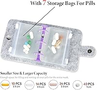 Vista 5 de Hennaja Organizador de píldoras bolsas de píldoras de plástico transparente autosellante organizador de medicamentos de viaje 2 tintas