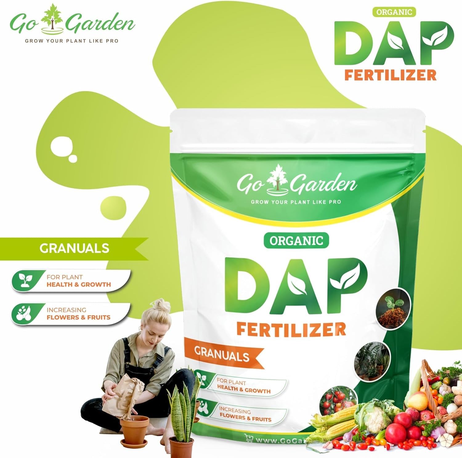 Go Garden All Purpose Plant Feed for Outdoor & Indoor Plants| Premium NPK fertilizers for Plants Home Garden| Complete Nutrition (1 Kg, All Purpose Fertilizer) Mixed Fertilizer for House Plants