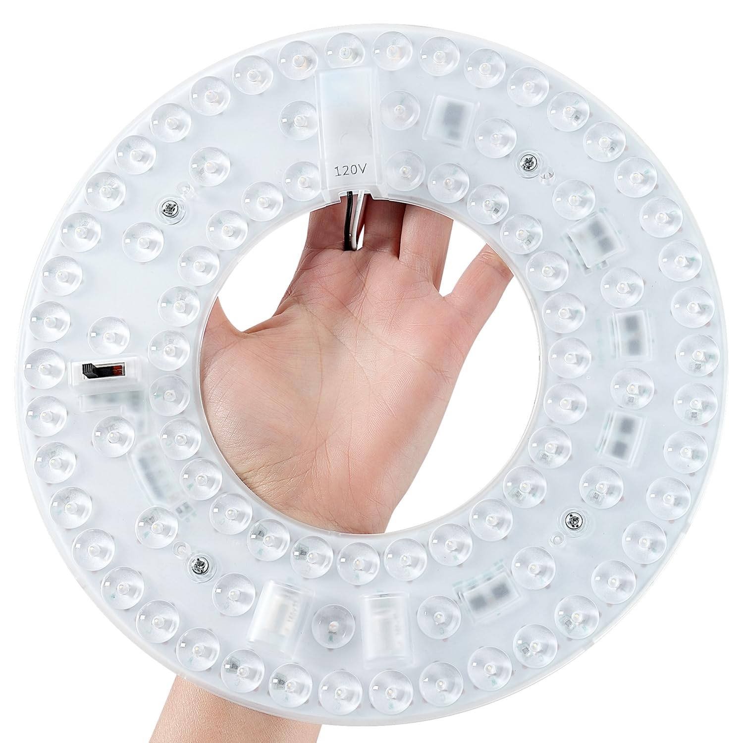 Kit de actualización de luz LED para ventilador de techo, 9.25 pulgadas, 32W, 5CCT con interruptor de palanca 3000K/4000K/4500K/5000K/6000K, 3840LM, 120V, CRI90, certificación ETL (1) 5