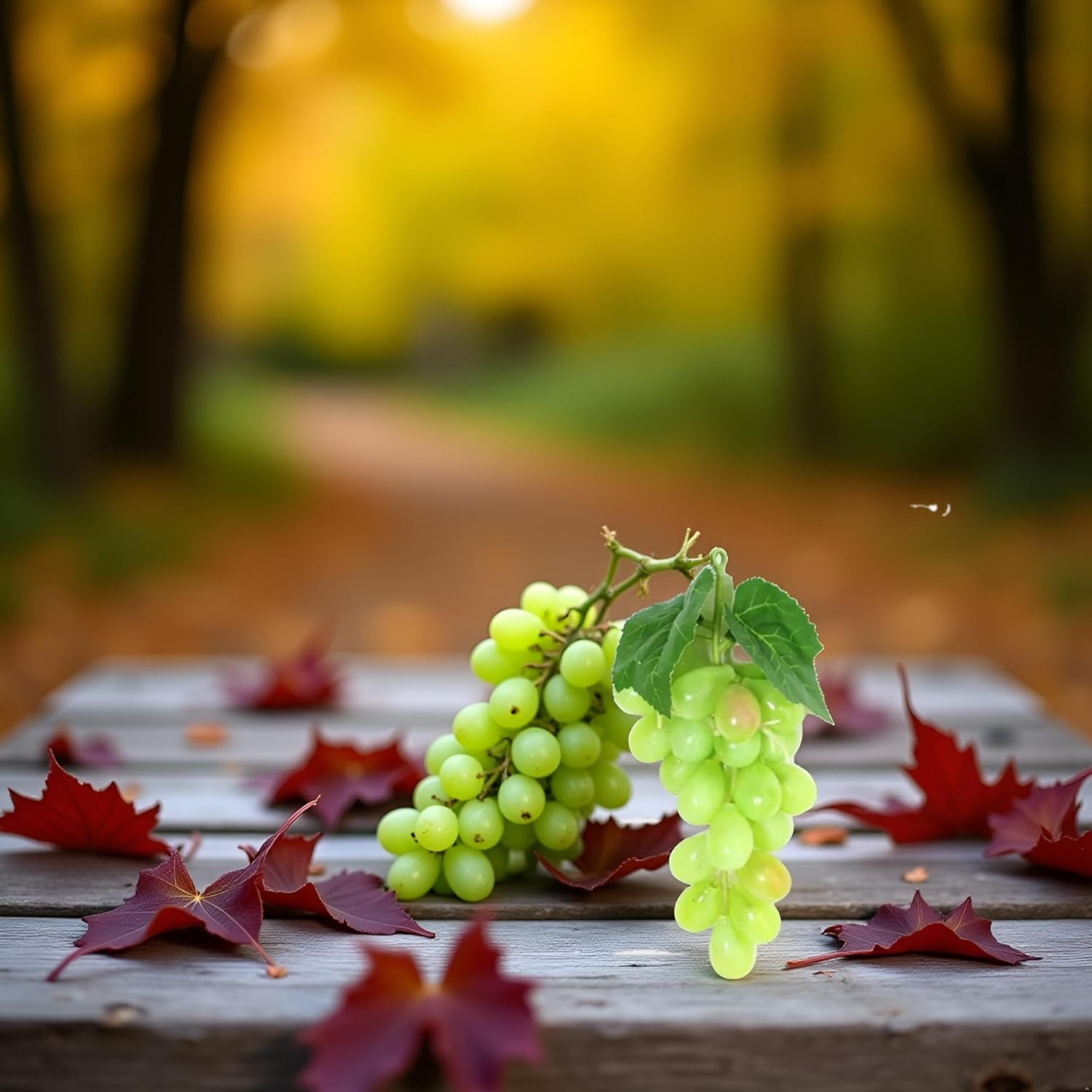 WLngtv Green Artificial Grapes Bunch - Realistic Fake Hanging Faux Fruit for Kitchen Decor, Table Centerpieces & Home Ornaments