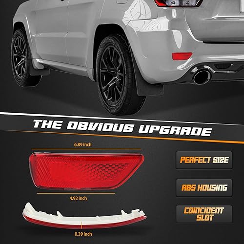 Vista 2 de HERCOO Lámpara reflectora de parachoques trasero compatible con Jeep Grand Cherokee 2012-2018, Patriot 2013-2017, Dodge Journey 2012-2020, paquete