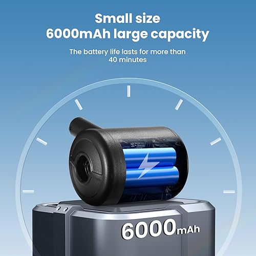 Miniatura 5 de Bomba de colchón de aire recargable, bomba de aire alimentada por batería de 6000 mAh para inflables, bomba portátil de llenado rápido de 400 lmin