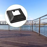 UFURMATE 50x50mm Műanyag Oszloptalp Takaró - 6 db Fekete Dekoratív Korláttalp Burkolat Lépcsőkhöz, Kerítéshez és Korlátokhoz 6