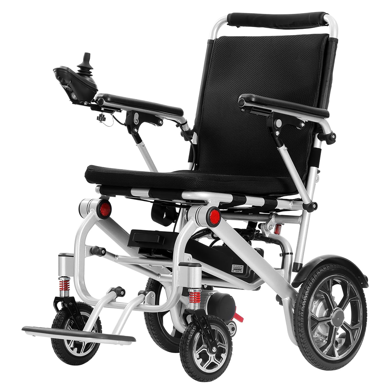 Rollstuhl Elektrisch Faltbar Leicht Elektrorollstuhl, Elektrischer Rollstuhl für Drinnen und Auf Reisen, Faltbarer Rollstuhl mit Elektroantrieb, Hohe Reichweite, Unterstützung 150 Kg