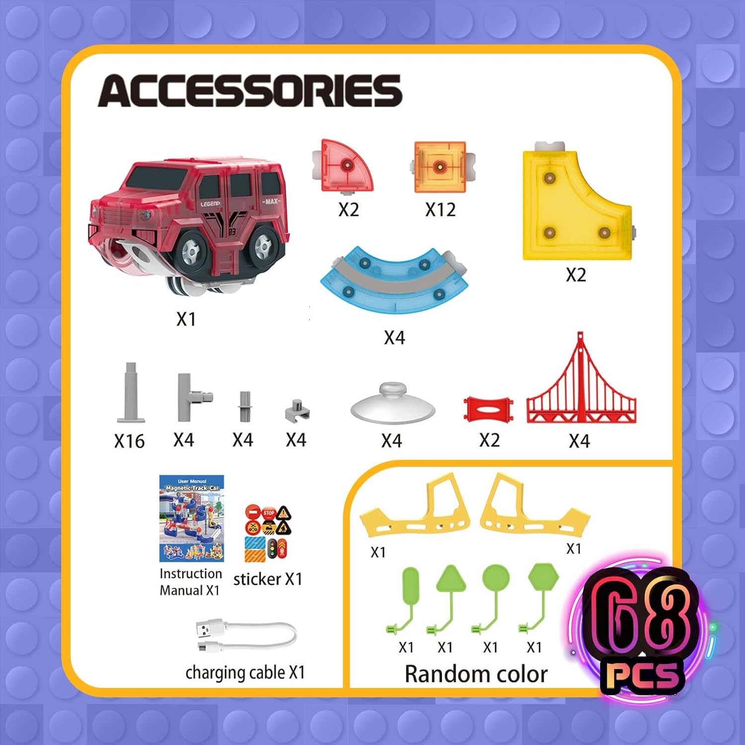 klick Rail Electric Train Set for Kids, Modular 3D Flexible Race Track Building Toys with Gravity-Defying 360° Loops & Motorized Train (Transparent)