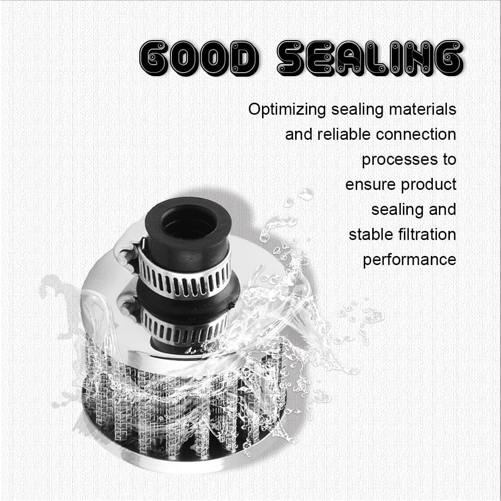 HAOBO 12mm Air Intake Filter Replacement, Universal Small Engine Air Filter Cleaner, Standard Breather Filter Car Accessories for Car Motorcycle image 3