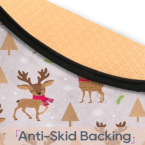 Miniatura 4 de Christmas Elk Xmas 14 Round Area Rug 3ft Machine Washable Circular Rugs for Dining Room Table Bedroom Playroom Throw Rugs for Dog Living Room Floor