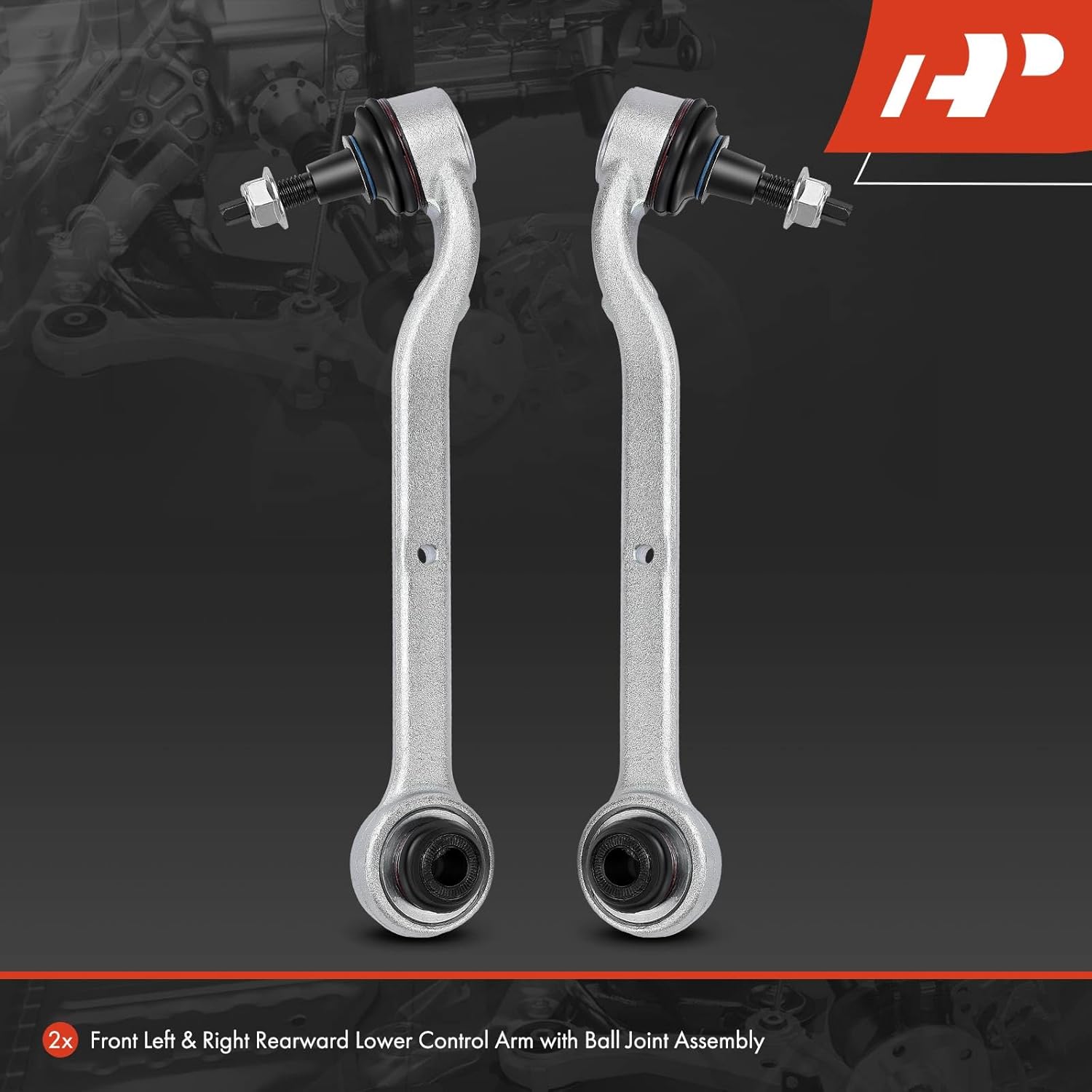 A-Premium 2 x Front Rearward Lower Control Arm, with Ball Joint & Bushing, Compatible with Ford Mustang 2015-2021, L4 2.3L & V8 5.0L, with Performance Package