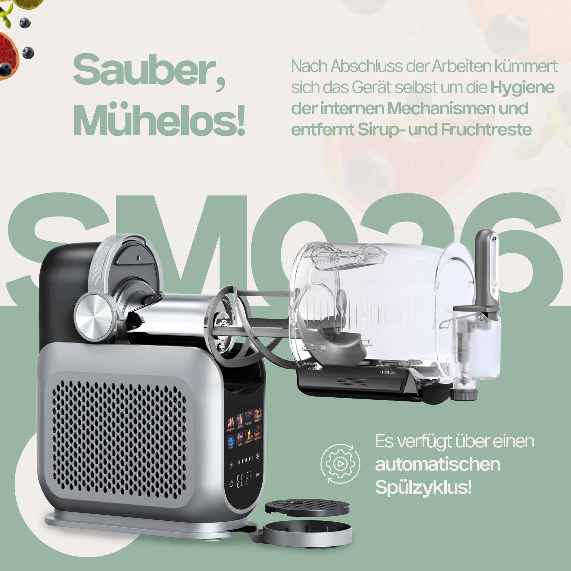 4Swiss Eismaschine Selbstkühlend Eis Maschine Speiseeisbereiter Speiseeismaschine mit Kompressor Icecream für Milchshake Slush Slushie Granita Ice Cream Joghurtmaschine Zuhause Eisbereiter - SM026