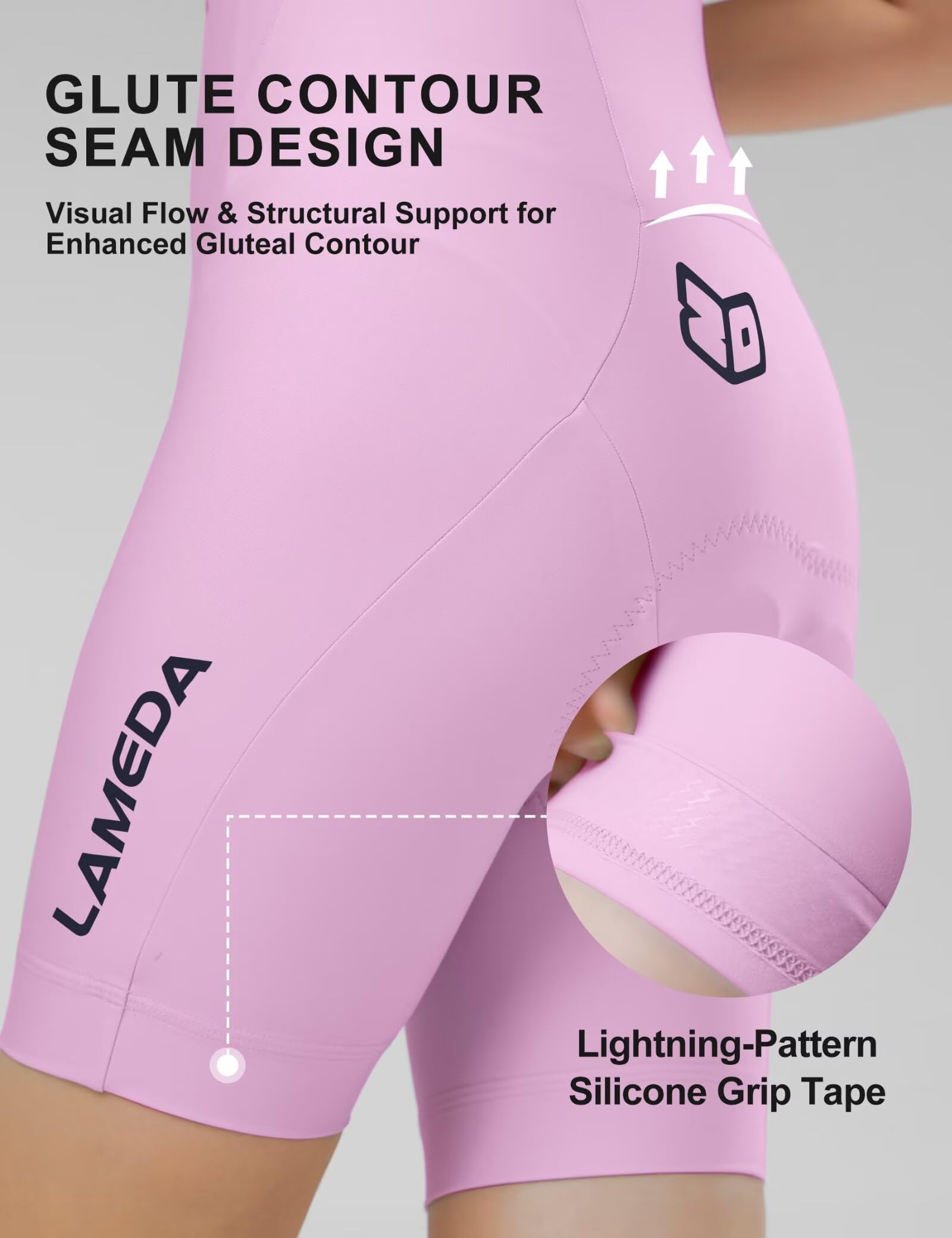 LAMEDA Culotte Ciclismo Mujer Verano Protección Solar Pantalones Cortos para Bicicleta de Carretera Transpirable Amortiguación Rose-S