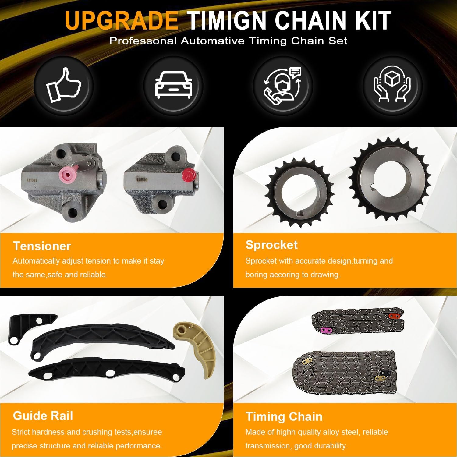 PANGOLIN Timing Chain Kit Oil Pump Gear for 2011 2012 2013 2014 Kia Optima for Sonata G4KH G4KC 2.4L L4 Engine 24321-2G111 24322-2G111 Aftermarket Parts