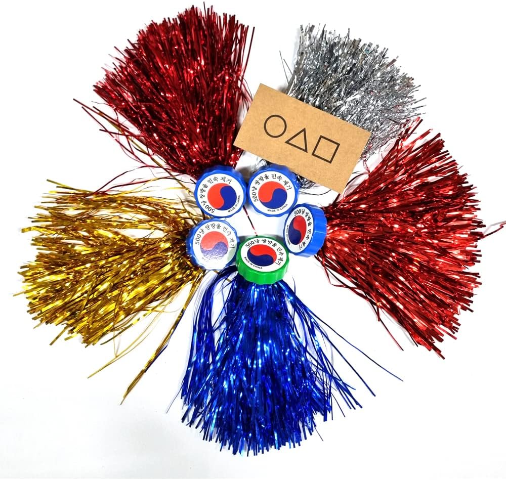 Jaegi With The Bell (Jegi Chagi) Korean Old Game 5 PCS + Korean Game Invitation Card - Kick Shuttlecock, Hackysack (Random Color) 제기차기