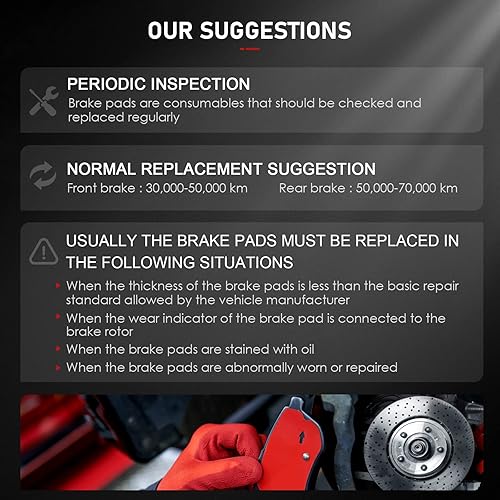 Miniatura 7 de Kits de pastillas de freno de cerámica delanteras traseras para Nissan Frontier 2005-2018, 2005-2015 para Nissan Xterra, 2009-2012 para Suzuki