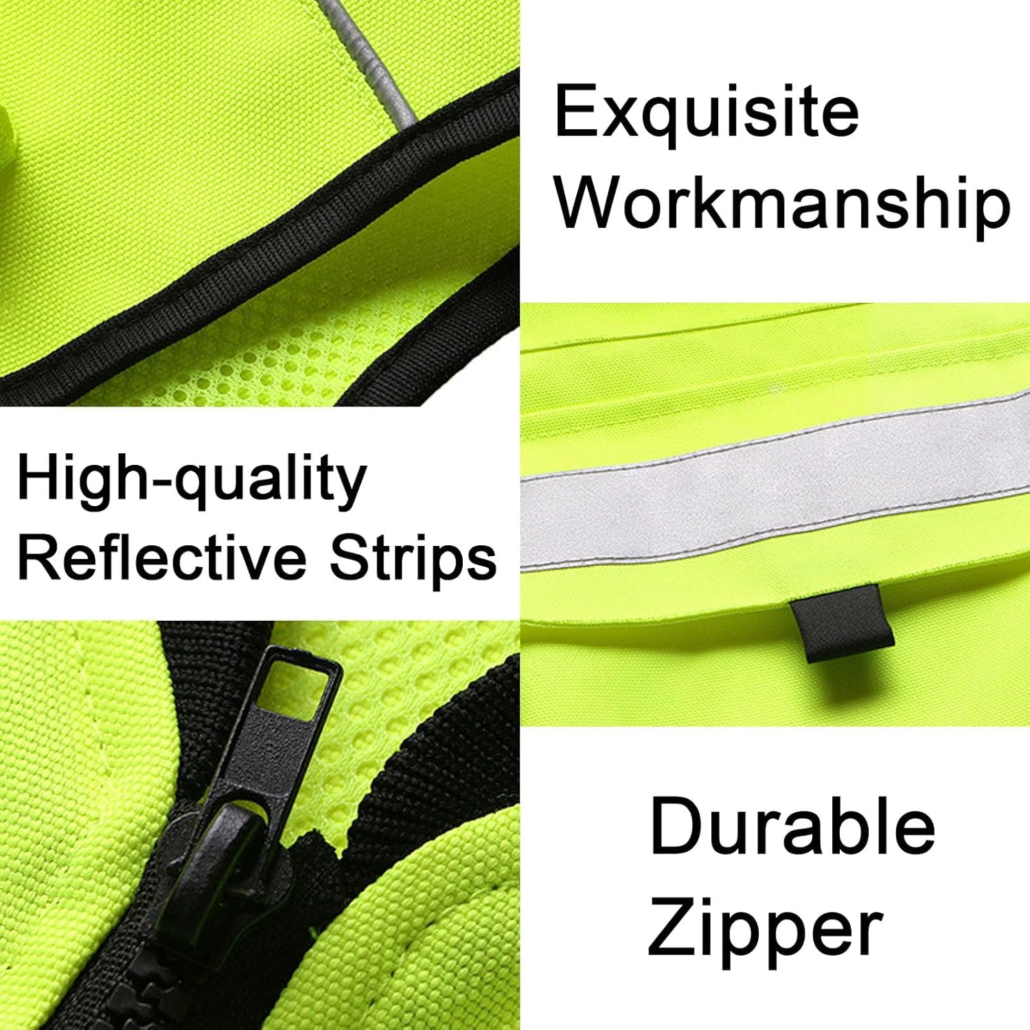 Logo Personnalisé Gilets De Sécurité Haute Visibilité Vêtements De Travail De Sécurité Haute Visibilité avec Bandes Réfléchissantes Gilet Réfléchissant De Nuit Gilet, Yellow, One Size