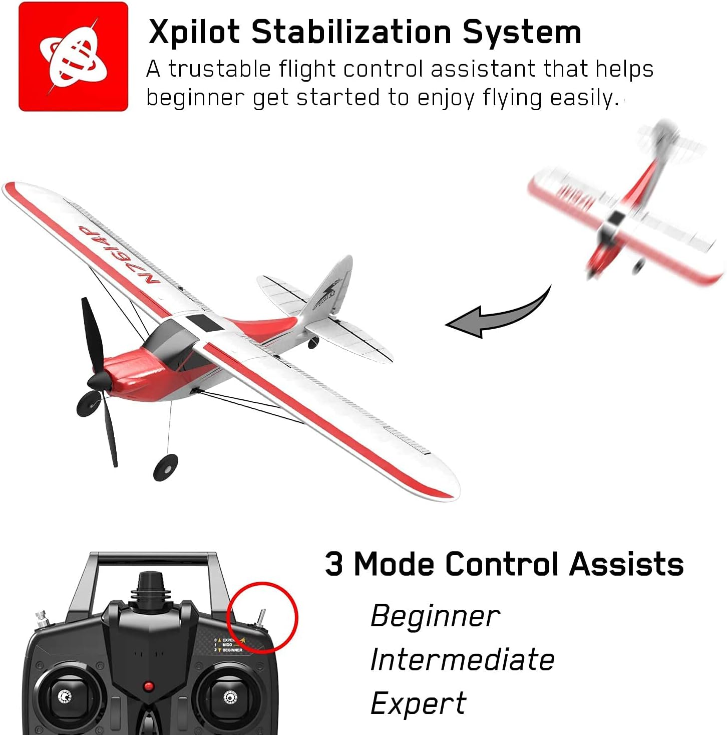 Limited Discount RC Airplane 4 Channel Remote Control Plane 2.4Ghz Radio Control 6 Axis Gyro with Aileron RC Plane RTF with Xpilot Stabilization System, One-Key Aerobatic Feature Perfect for Beginner (761-4 RTF)