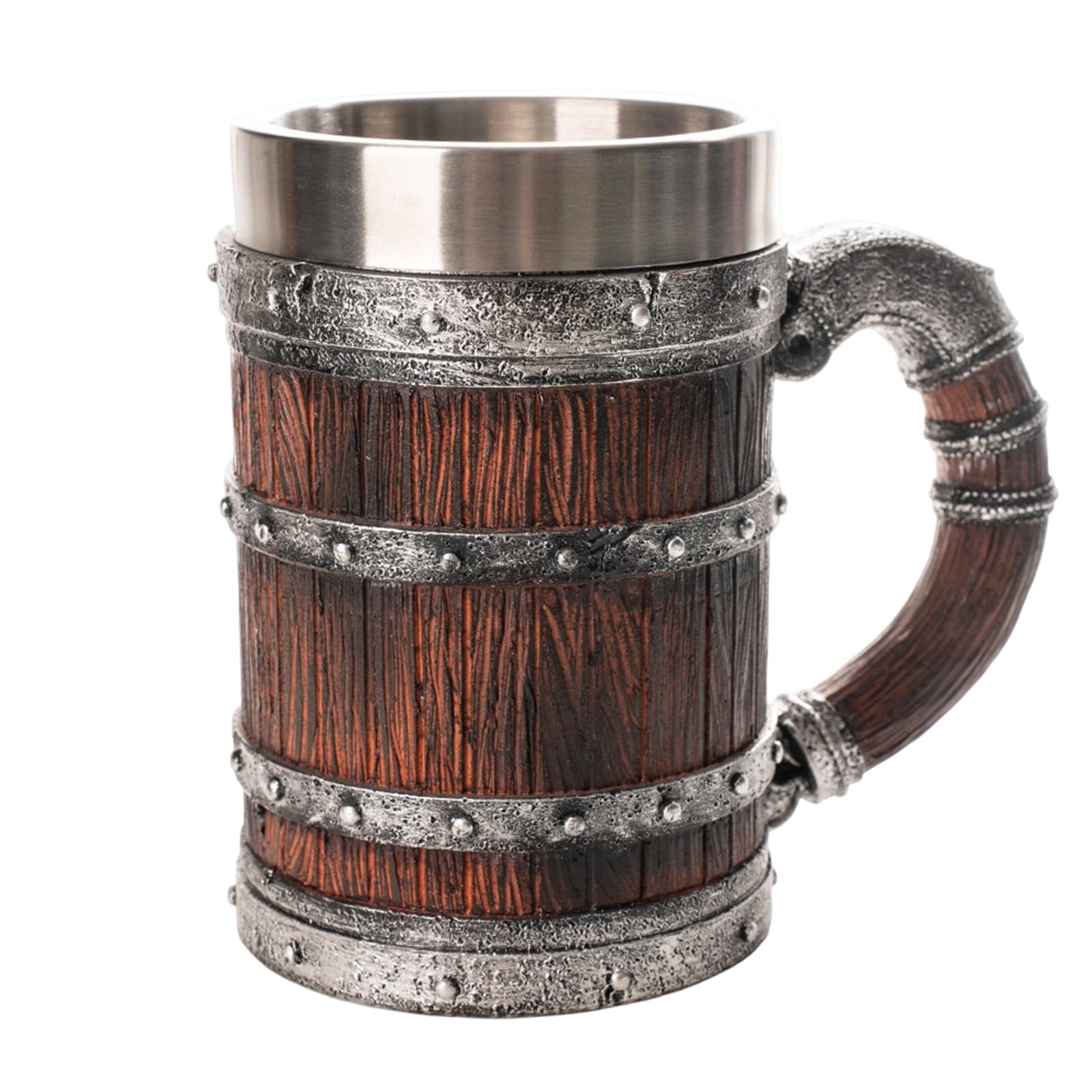 Kalttoy Themed Tankard Resin Construction Cup Stainless Steel Lined Drinkware with Handle Historic Drinking Cup