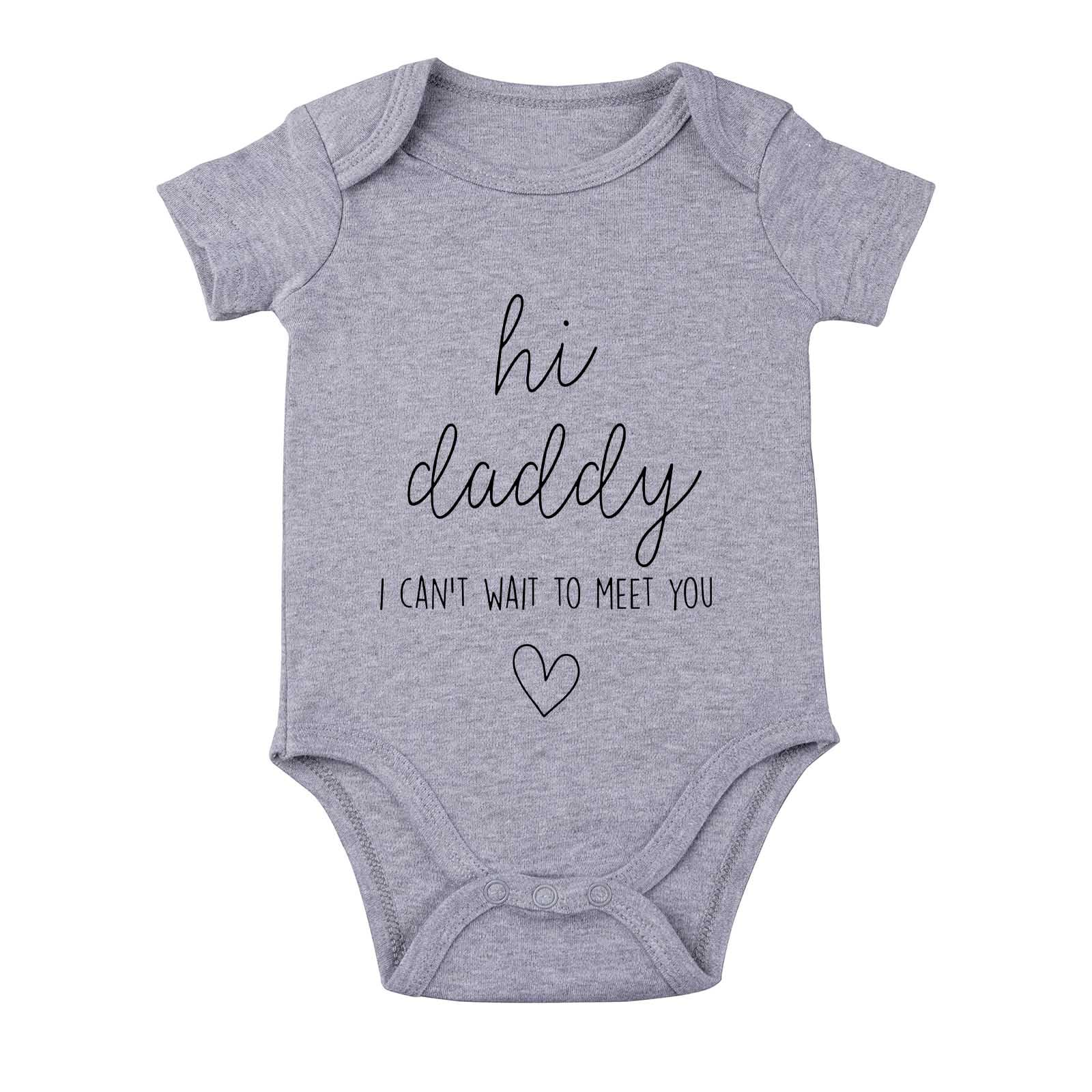 Hi Daddy Bodysuit for Baby Hello Daddy Pregnancy Announcement for Husband I Love Daddys Baby Romper